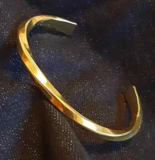 Twisted Arm Cuff-Norse Silver Men's Bangle Bracelet in 14k Yellow Gold Plated