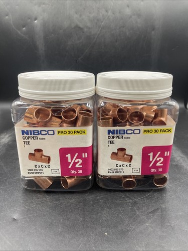 Nibco (Pro 30 Pack) 2 Pack Total 60 1/2" Copper Tees