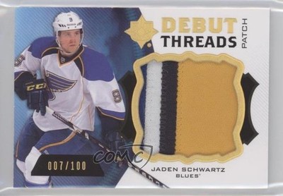 2012 Ultimate Collection Debut Threads 7/100 Jaden Schwartz Rookie Patch RC n1u
