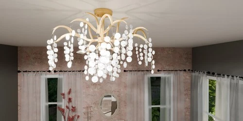 Quoizel MAP1728 Maple 6 Light 29"W Semi-Flush Ceiling Fixture - Black - Picture 6 of 9