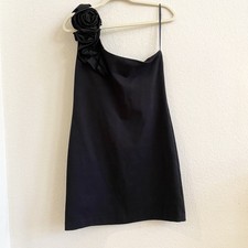 Kut From The Kloth Womens One Shoulder Mini Dress Large Black Knit