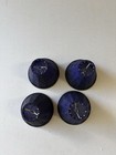 Set of 4 Blue Beaded Mini Empire Lamp Shades Metal Wire Frame 6in E12 — photo 3