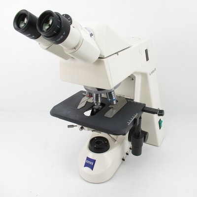ZEISS AXIOSKOP 40 BINOCULAR MICROSCOPE W/ 4X, 10X & 40X OBJECTIVE SET