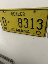 1975 & 1976 Alabama Dealer License Plates Heart Of Dixie
