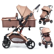 2 in 1 Convertible Baby Stroller Lightweight Stroller Newborn Reversible Fold...