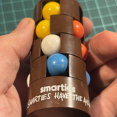 Seltenes Smarties Rotator Tube Puzzle Sammelspiel 80er 80er Retro Vintage Spiel