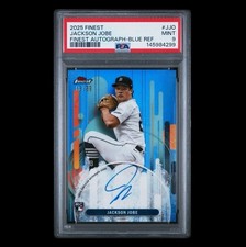 2025 Topps Finest Jackson Jobe Blue Refractor /99 Autograph PSA 9