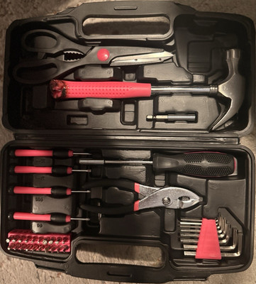 Blue Ridge Hand Tool Set Hammer Pliers Screwdriver Hex Key Hard Case