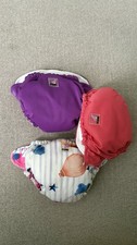 Lil Joey Newborn Cloth Diaper Covers Lot of 3 OSFM w/ Snaps, Multicolor