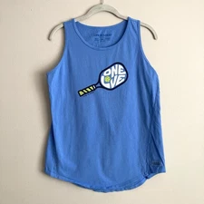 Life is Good Womens One Love Pickleball Crusher Tank Blue Size Medium Active