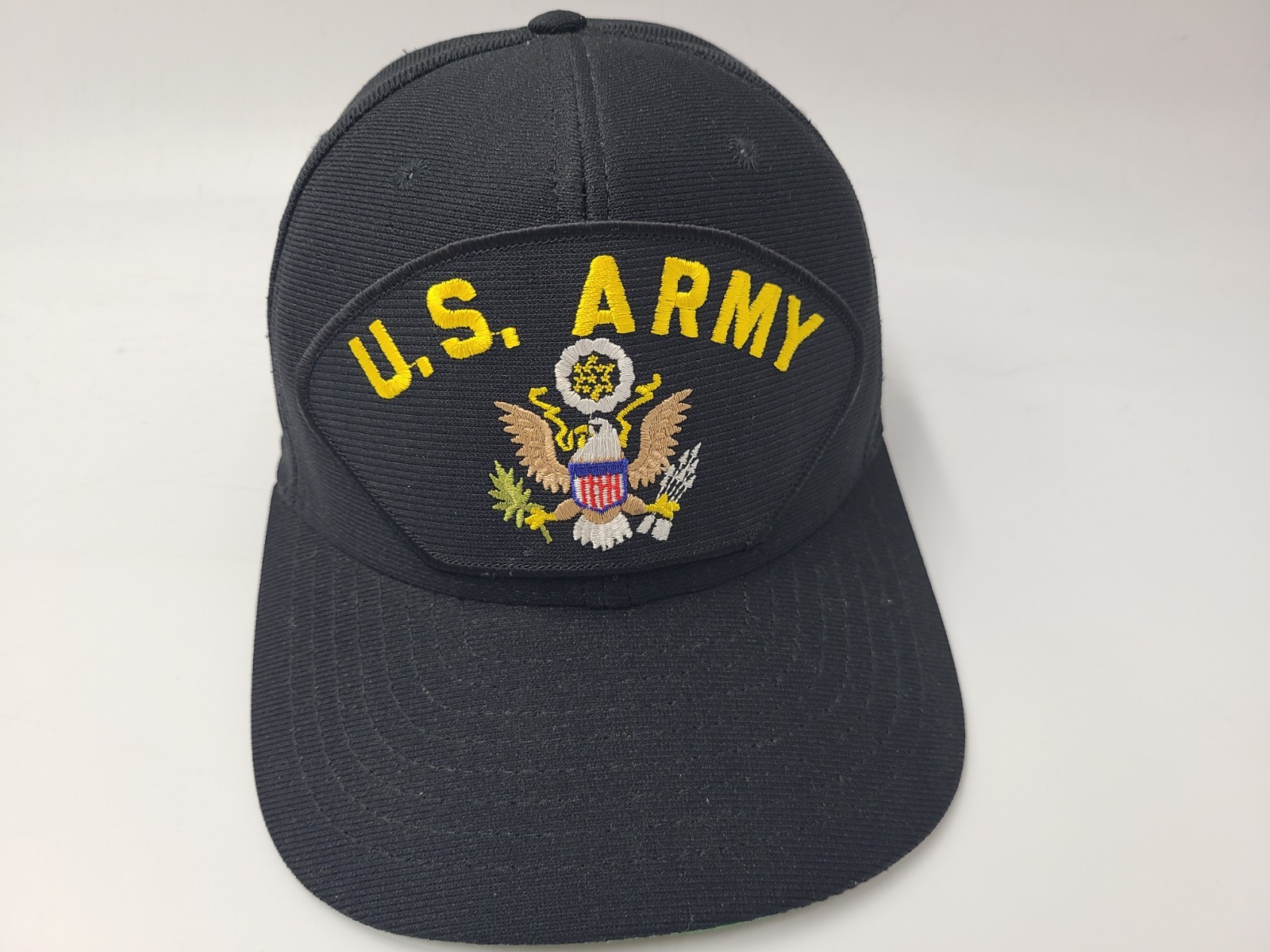 Vintage US Army Eagle Crest Snapback Hat Cap United States USA Military Black