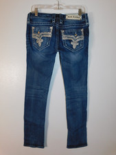 Women's Jr The Buckle Rock Revival Betty Straight Stretch Denim Jeans 28 x 32.5