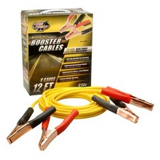 Booster Cables Car Jumper 12ft 8 Gauge 200 Amp Heavy Duty Battery Clamp Set