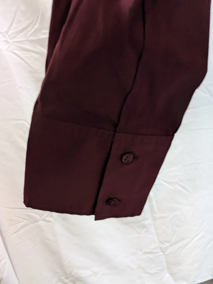 Camisa de Vestir Hugo Boss Roja Para Mujer Talla 6 Pequeña Mediana Blusa Elástica Acampanada Top Foto 3 de 4