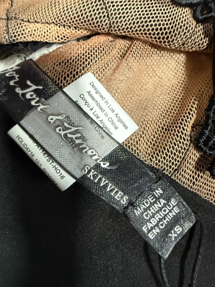 For Love and Lemons Lingerie Set Womens XS Black Lace Stevie Bra Panty Skivvies - Image 4 of 4