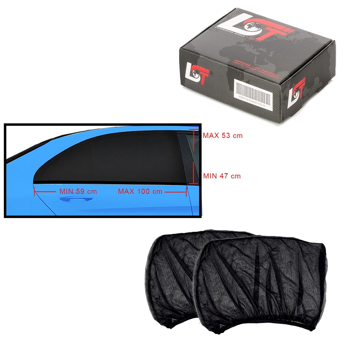 Sun Protection UV Protection 2 Pieces Side Window Cover Transparent for VW Golf
