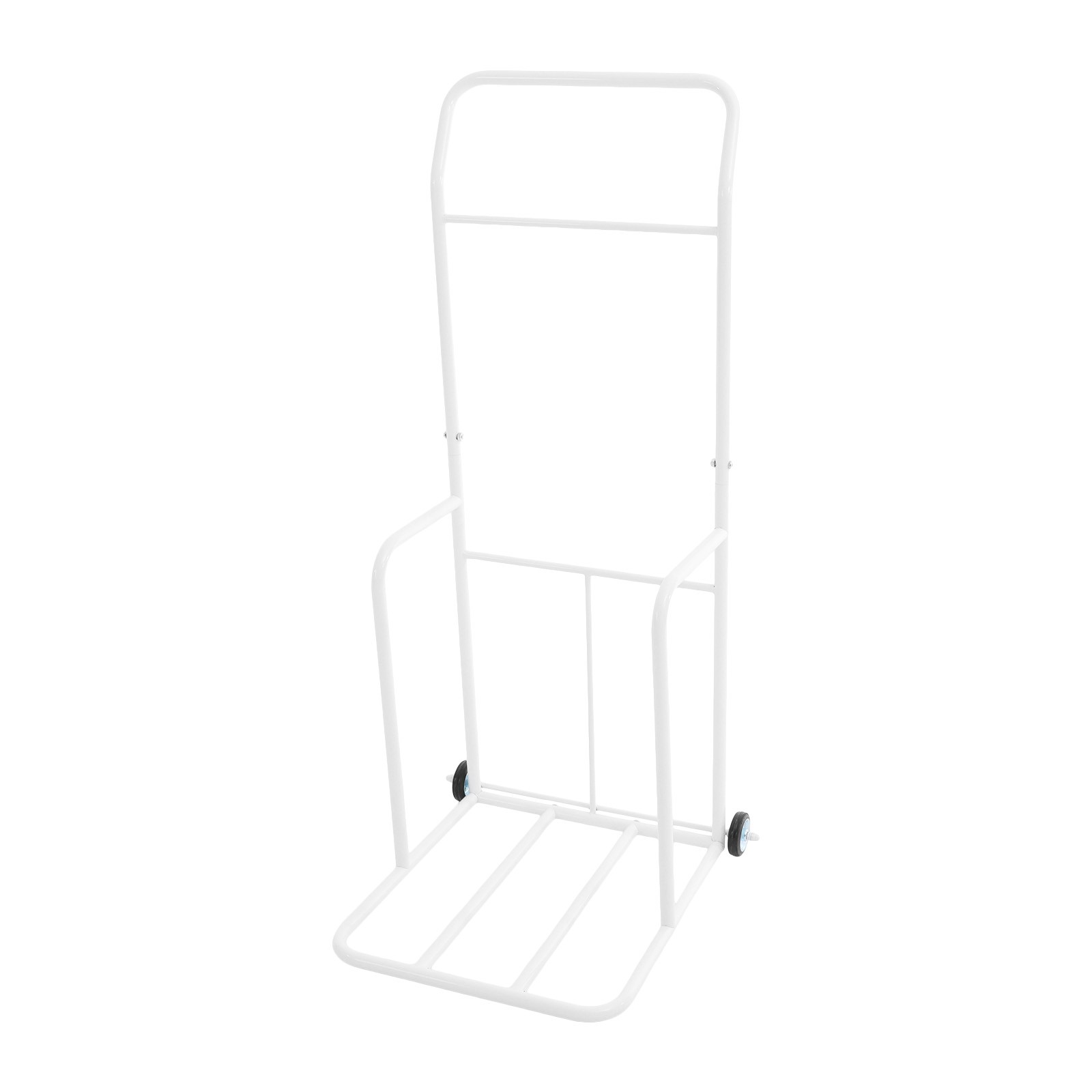 Traffic Cone Cart, White Traffic Cones Holder With Wheels, Iron Traffic Cone Car