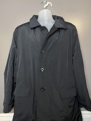 Kenneth Cole Reaction Coat Mens Large Black Wool Reversible Overcoat Lined