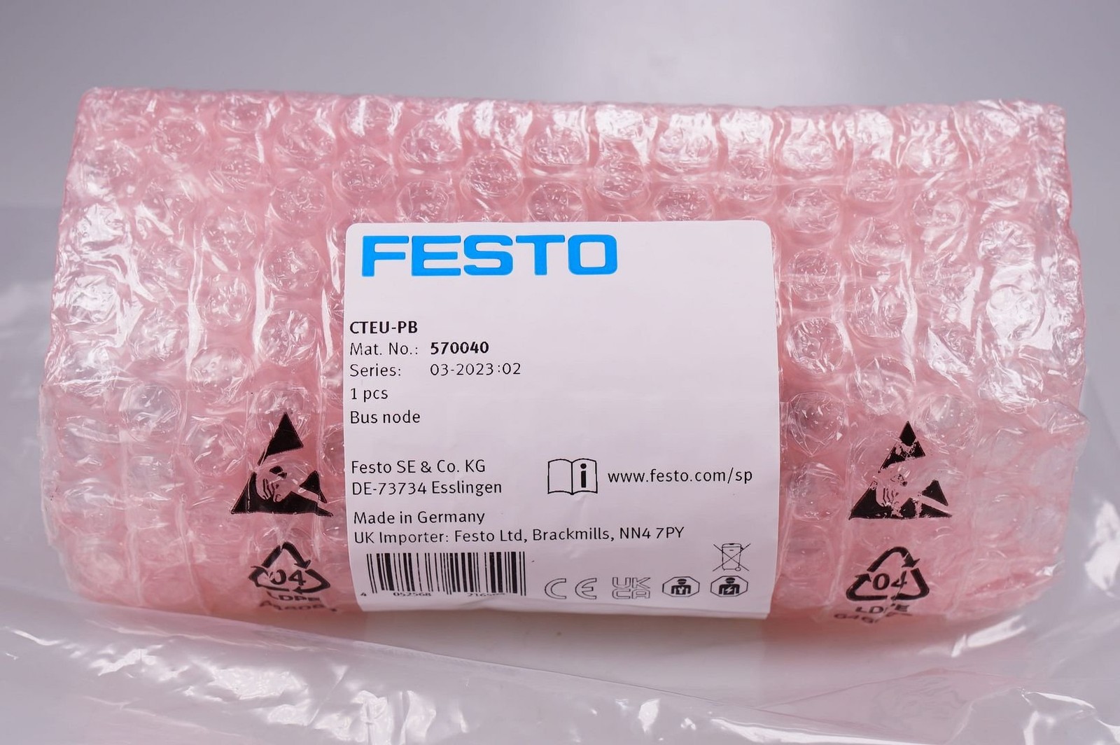 FESTO CTEU-PB 570040 Bus Node NEW