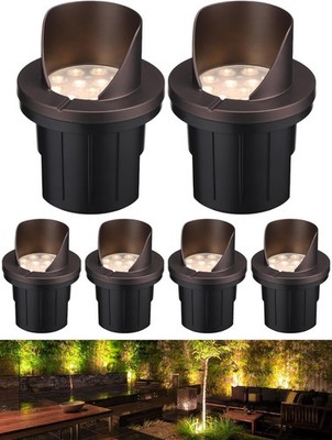 LEONLITE 6 Pack 4in Low Voltage Well Lights Oil Rubbed