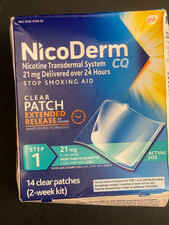 Nicoderm CQ Step 1 Nicotine Patches Stop Smoking 21 Mg 14 ct  Exp. 1/2027  $AVE