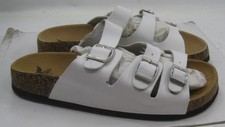 WHITE Slip On three adjustable strap Sandals WOMEN Size 8