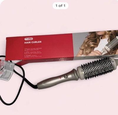 TYMO Stylux Curling Brush 1.7 in Ceramic, 3 Temp Levels, 410°F 800W Gray