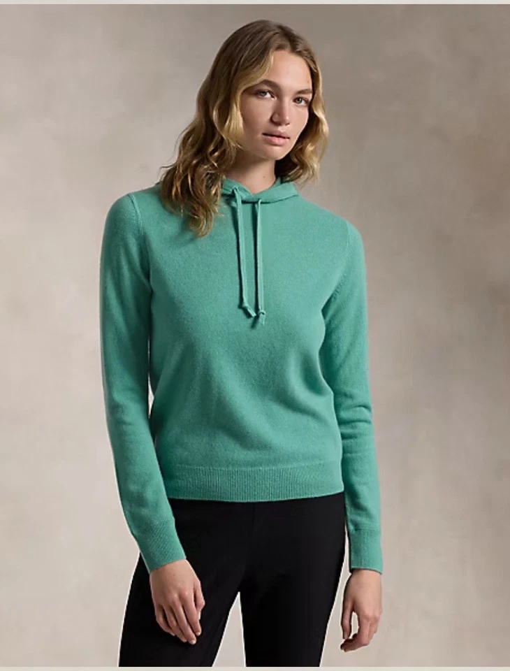 Sudadera con capucha RLX Ralph Lauren para mujer de cachemir verde talla PS nueva Foto 2 de 4