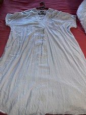 Simply Vera Vera Wang Navy White Striped Tunic Dress XL Long Cap Sleeve V-Neck