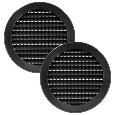 5'' Inch - Pack of 2 - Black Soffit Vent Cover - Round Air Vent Louver - Gril...