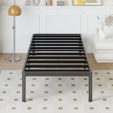 14 Inch Twin Bed Frames Rounded Corner Legs Heavy Duty Platform Twin Metal Bed F