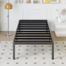 14 Inch Twin Bed Frames Rounded Corner Legs Heavy Duty Platform Twin Metal Bed F