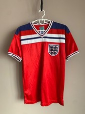 England 1980/83 Away Football Shirt Retro Score Draw Soccer Jersey Size S