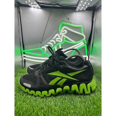 Reebok ZigTech Running Shoes Men's Black Green Athletic Sneakers 6.5 W 8
