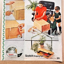 1972 Scotch Strapping Tape 3M Christmas Holiday Present Package Vintage Print Ad