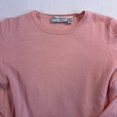 Cashmere & Co 100% Cashmere Women's M Sweater Pink Super Soft Comfy Classy