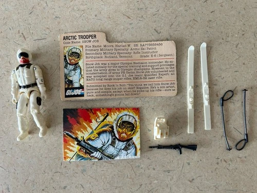 Complete! Vintage GI Joe Arctic Trooper, Snow Job” includes file card. Pre-Owned