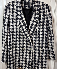 Vintage Giorgio Sant' Angelo Houndstooth Jacket Made In Romania