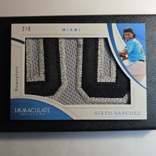 2020 Panini Immaculate Collection - Jumbo Nameplate Sixto Sanchez #J-SX /6