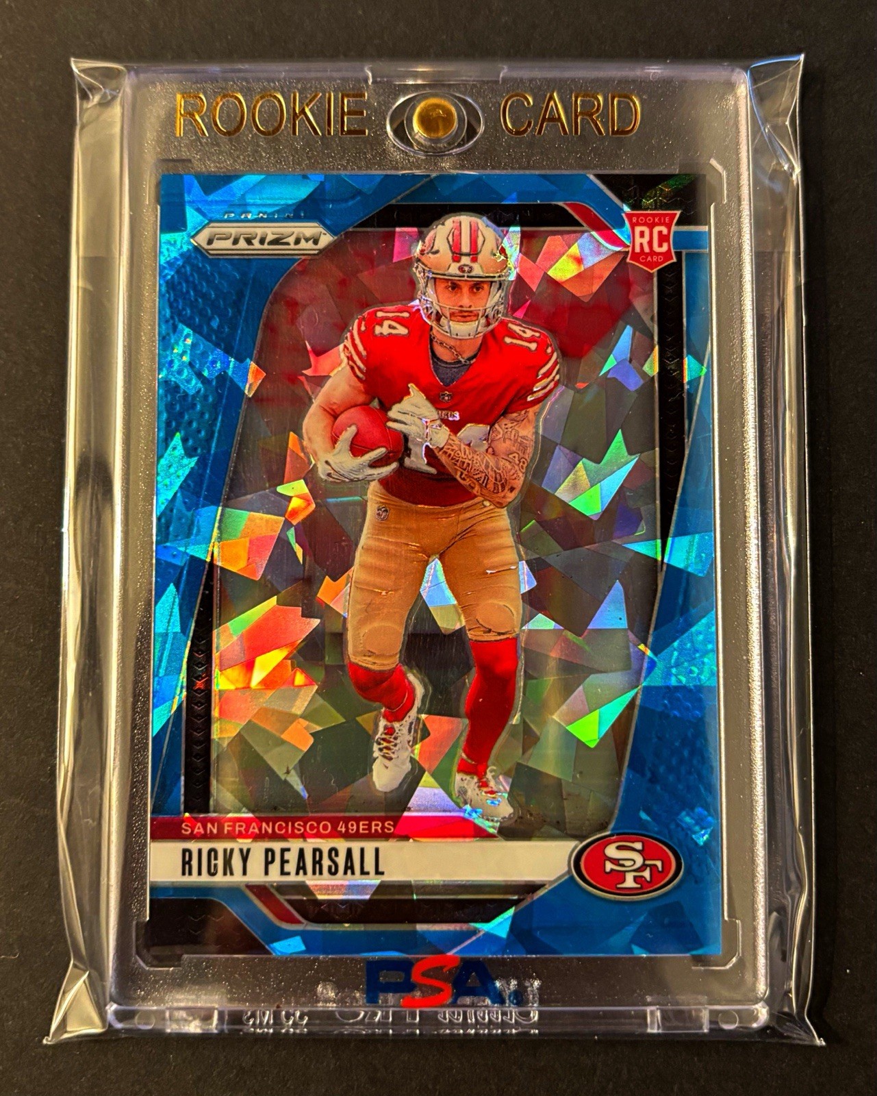 2024 Panini Prizm Ricky Pearsall Rookie Blue Cracked Ice /99 ! #383 49ers