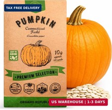 Organo Republic Pumpkin Connecticut Field Seeds Pack, 10G - Over 60 Non-GMO Heir
