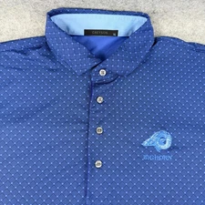 Greyson Polo Shirt Mens XL Blue All Over Geo Print Golf Performance Wolf Logo