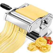 Stainless Steel Manual Pasta Maker 9 Thickness Spaghetti Fettuccine