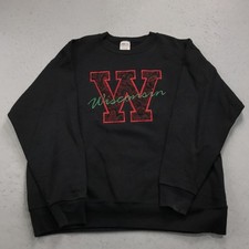 VINTAGE Wisconsin Badgers Sweatshirt Mens XL Black Oneita Crewneck NCAA USA 90s