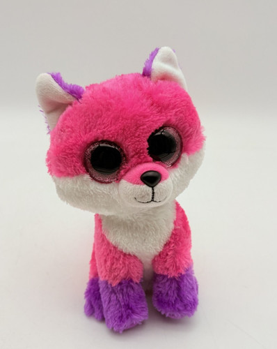 TY Beanie Boos Joey Fox Plush Pink Purple Retired Claires Exclusive 6"
