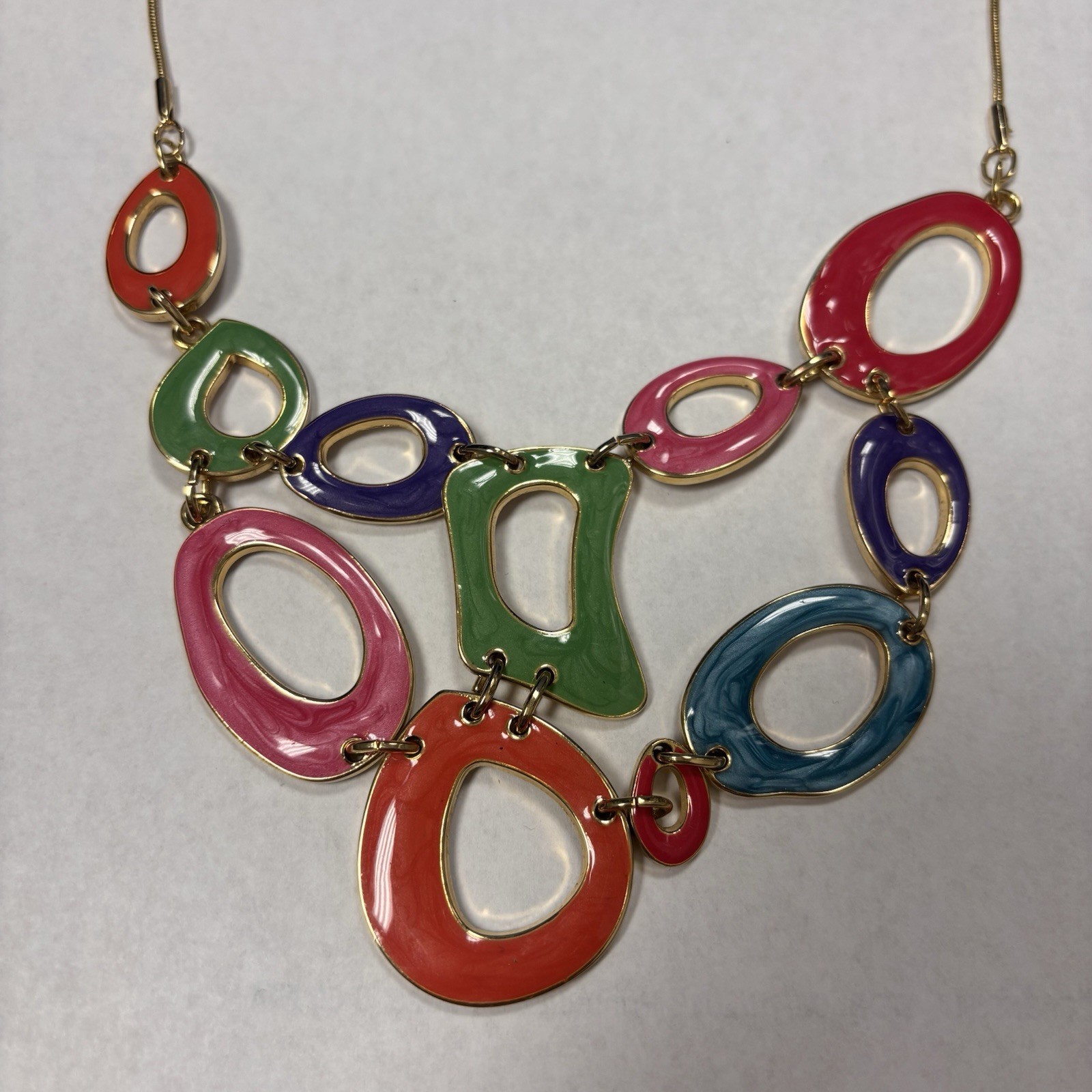 Abstract Boho Statement Large Multi Color Enamele… - image 2