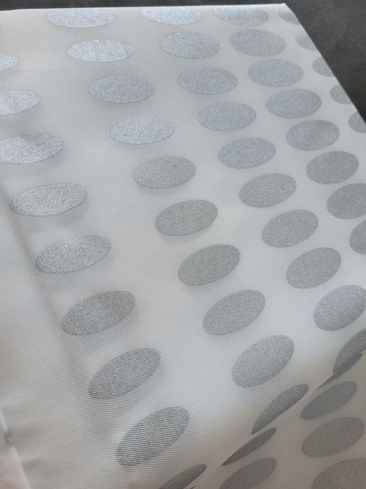 Spirella Noon Silver Rideau 180x200 CM Tissu Blanc Argent Metall-Effekt - Photo 3/4