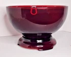 Vintage Royal Ruby Red Punch Bowl with Stand by Anchor Hocking 6.5" tall