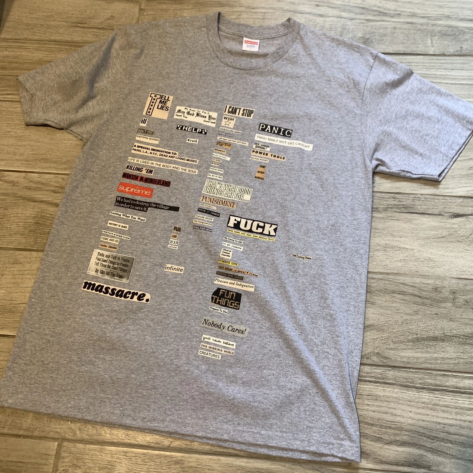 Supreme T shirt Homme Taille En Photos PAR Bande Mesure 100 % Authentique