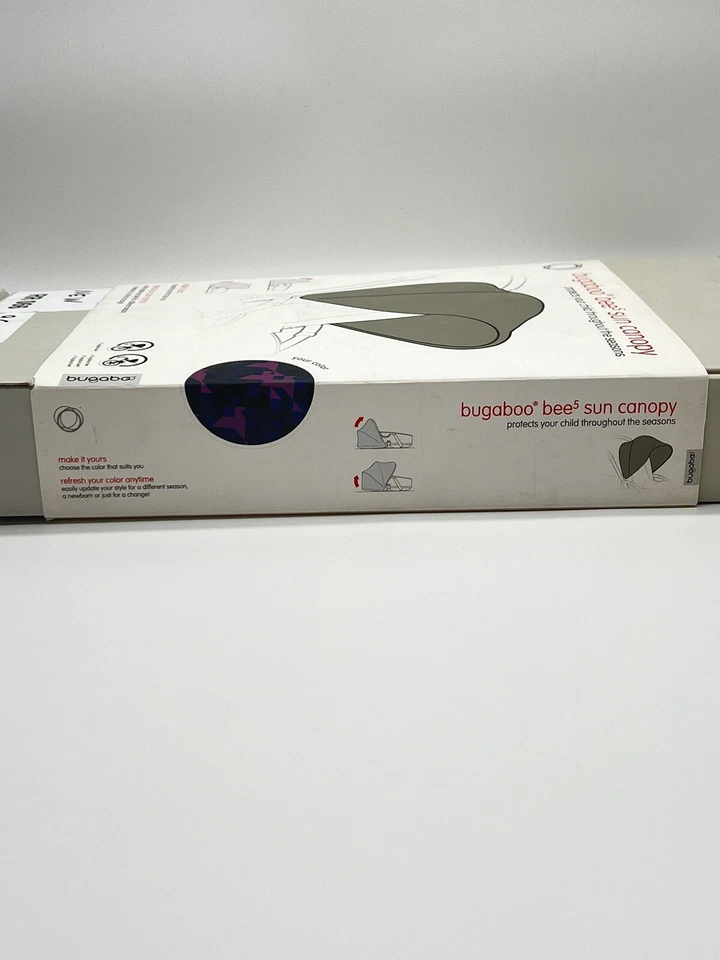 Bugaboo Bee 5 Sun Canopy Birds Negro/Azul/Rosa Foto 3 de 4